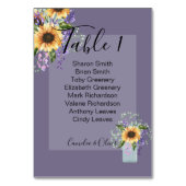 Tischnummer Card Sonnenblumen Lila Wisteria (Vorderseite)