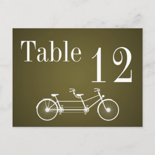 Tischnummer Card Whimsical Brown Fall Double Bike