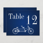 Tischnummer Card Whimsical Navy Fall Double Bike (Vorne/Hinten)