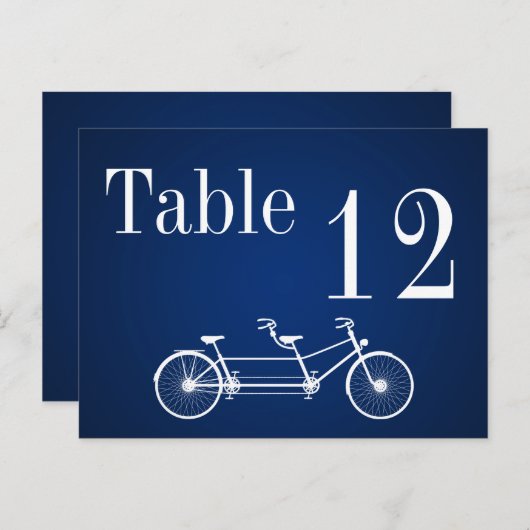Tischnummer Card Whimsical Navy Fall Double Bike (Vorne/Hinten)