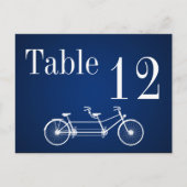 Tischnummer Card Whimsical Navy Fall Double Bike (Vorderseite)
