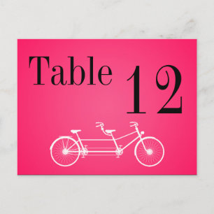 Tischnummer Card Whimsical Pink Fall Double Bike