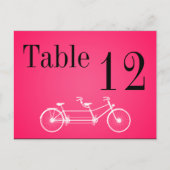 Tischnummer Card Whimsical Pink Fall Double Bike (Vorderseite)