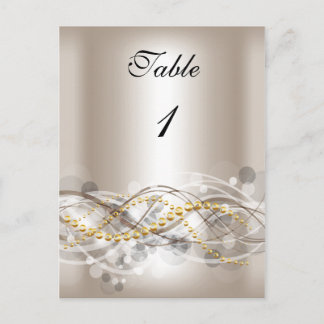Tischnummer Cards Creme White Gold