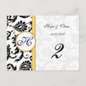 Tischnummer-Cards für Gelb- und SchwarzDamaskus-Wi Postkarte (Rückseite)