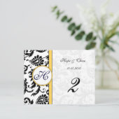 Tischnummer-Cards für Gelb- und SchwarzDamaskus-Wi Postkarte (Stehend Vorderseite)