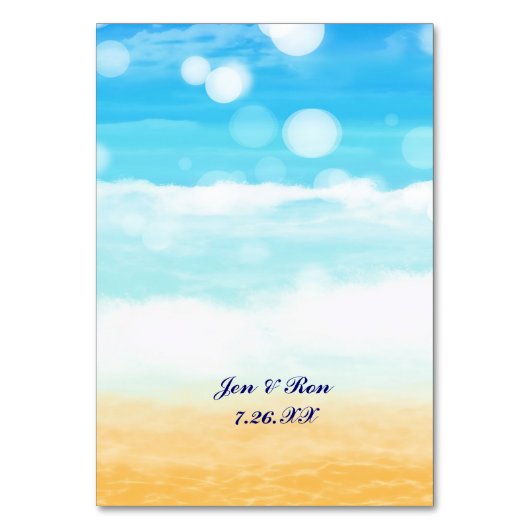 Tischnummer-Cards für Schiffe am Strand Tischnummer (Rückseite)