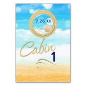 Tischnummer-Cards für Schiffe am Strand Tischnummer (Vorderseite)