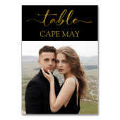 Tischnummer Cards für Schwarz und Gold-Hochzeiten (Vorderseite)