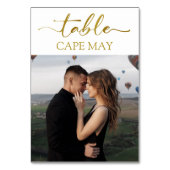 Tischnummer Cards für Weißes Foto und Gold (Rückseite)