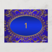 Tischnummer Cards Royal Blue Gold (Rückseite)