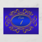 Tischnummer Cards Royal Blue Gold (Vorderseite)