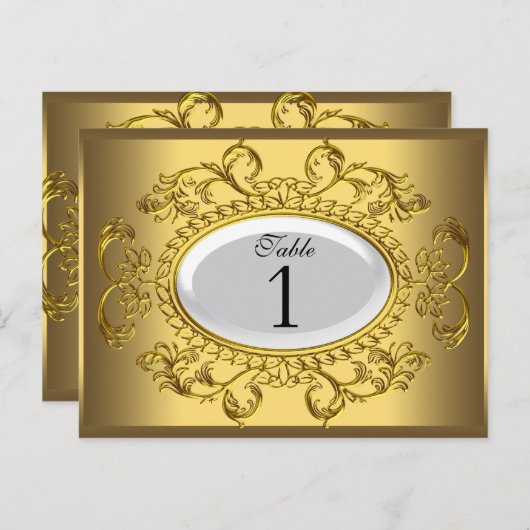 Tischnummer Cards Royal White Gold (Vorne/Hinten)