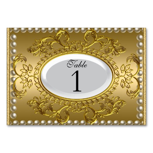 Tischnummer Cards Royal White Gold (Vorderseite)