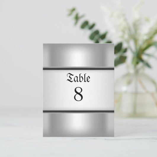 Tischnummer Cards Silver (Stehend Vorderseite)