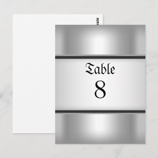 Tischnummer Cards Silver (Vorne/Hinten)