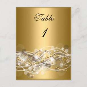 Tischnummer Cards White Gold