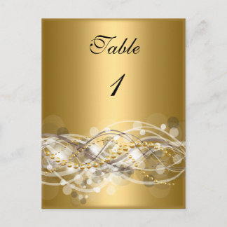 Tischnummer Cards White Gold