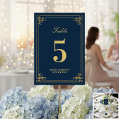 Tischnummer Chic Navy Blau Gold 80. Geburtstag
