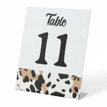 Tischnummer Cowhide Print