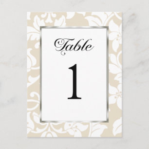 Tischnummer Cream Damask