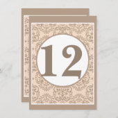 Tischnummer Damask Style (Vorne/Hinten)