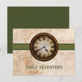 Tischnummer der antiken Uhr Postkarte, grün (Vorne/Hinten)