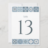 Tischnummer der blauen und grauen Fliesen (Vorderseite)