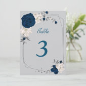 Tischnummer der blauen und weißen Blume (Stehend Vorderseite)