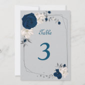 Tischnummer der blauen und weißen Blume (Rückseite)