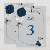 Tischnummer der blauen und weißen Blume (Vorne/Hinten)