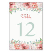 Tischnummer der Blume (Vorderseite)