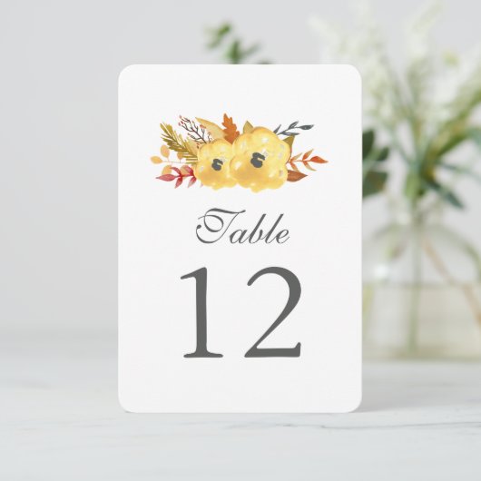 Tischnummer der Blume (Stehend Vorderseite)