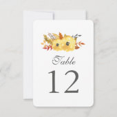 Tischnummer der Blume (Rückseite)