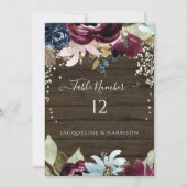 Tischnummer der Burgunder Seenflora (Vorderseite)