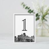 Tischnummer der Chicagoer Hochzeit in Urlaubsort (Stehend Vorderseite)