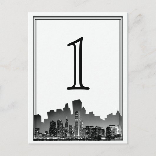 Tischnummer der Chicagoer Hochzeit in Urlaubsort (Vorderseite)