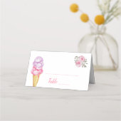 Tischnummer der Eiscreme-Brautparty-Platzkarte Platzkarte (Vorderseite)