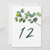 Tischnummer der Eukalyptuszweige (Vorderseite)