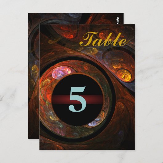 Tischnummer der Flüssigkeitsanbindung Postkarte (Vorne/Hinten)