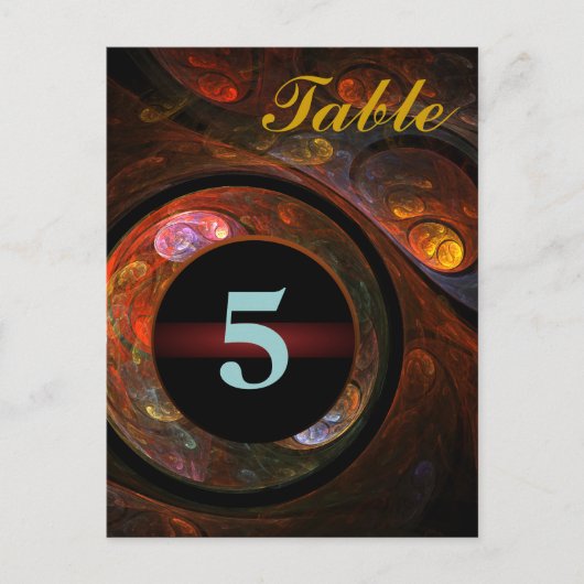 Tischnummer der Flüssigkeitsanbindung Postkarte (Vorderseite)