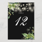 Tischnummer der grünen Blumenstrauß (Rückseite)