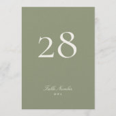 Tischnummer der Grünen Hochzeit (Vorderseite)