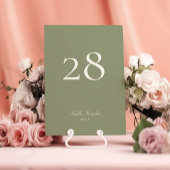 Tischnummer der Grünen Hochzeit