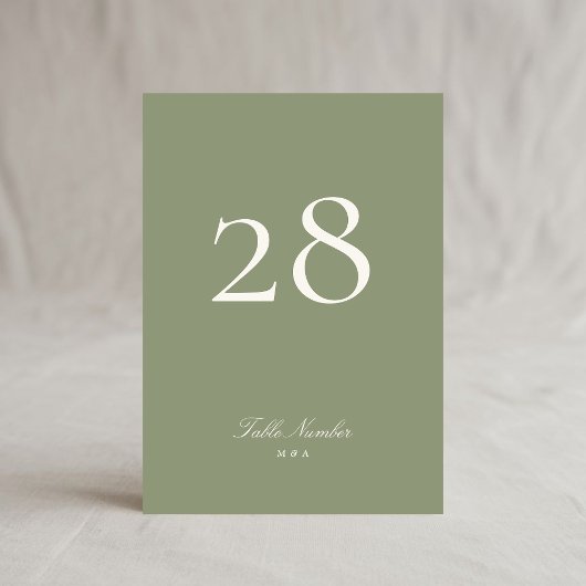 Tischnummer der Grünen Hochzeit