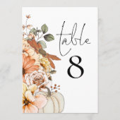 Tischnummer der Herbstfloralpumpen (Rückseite)