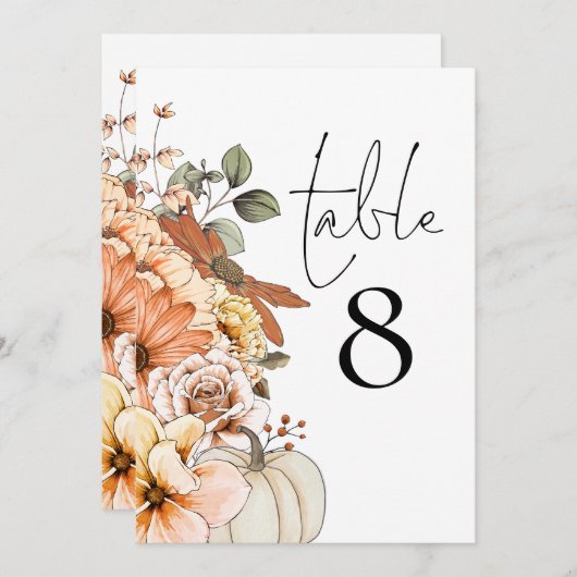 Tischnummer der Herbstfloralpumpen (Vorne/Hinten)