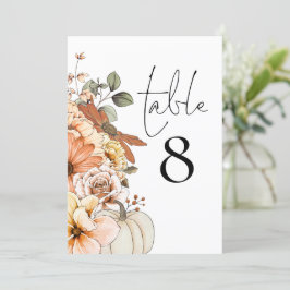 Tischnummer der Herbstfloralpumpen