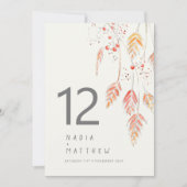 Tischnummer der Hochzeit im Herbst Gras und Beeren (Vorderseite)