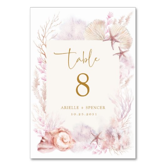 Tischnummer der Hochzeitsfeier (Vorderseite)